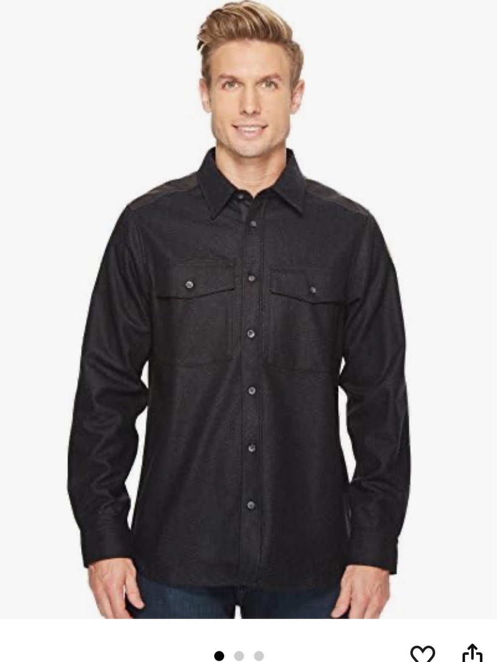 Fjallraven Men's Övik Re-wool Shirt LS Long Sleeved Button Down Medium